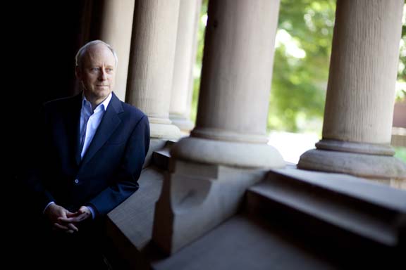 Michael Sandel, Anne T. and Robert M. Bass Professor of Government, speaks about his latest book, "What Money Can't Buy: The Moral Limits of Markets" for a Harvard Bound piece in the Harvard Gazette. Michael Sandel is pictured inside Memorial Hall at Harvard University. Stephanie Mitchell/Harvard Staff Photographer