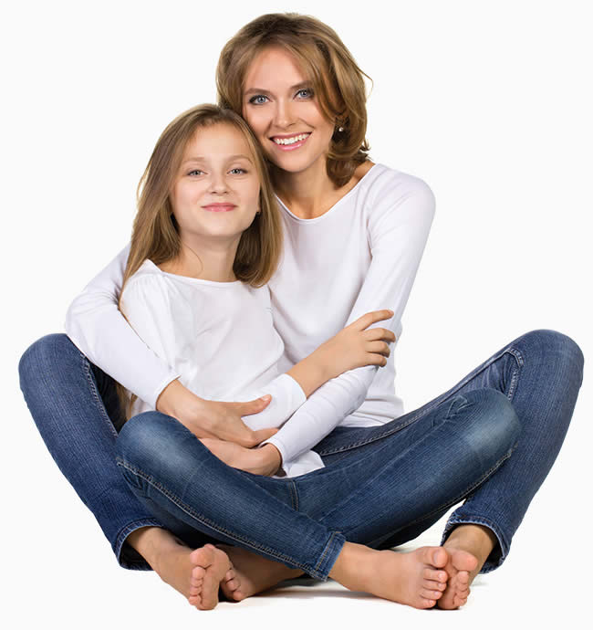 girl + mother